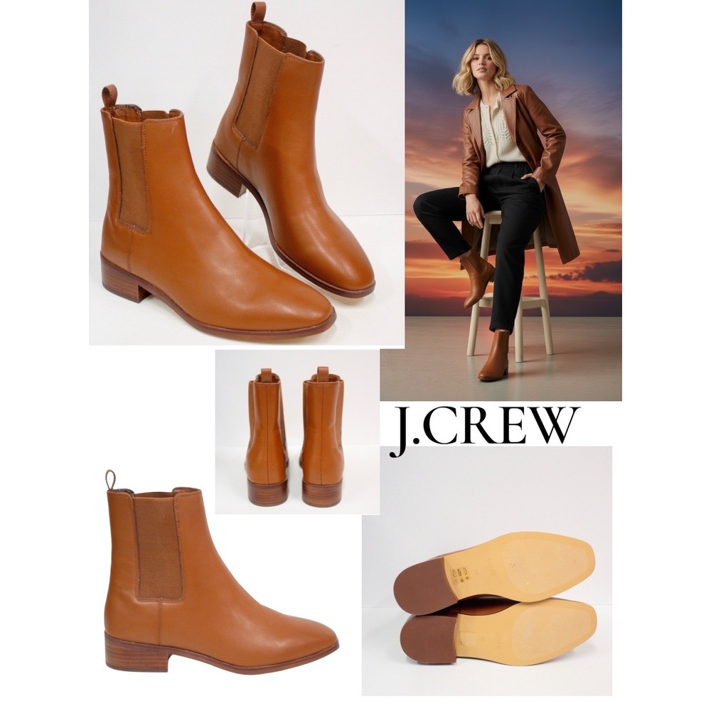 J.Crew Chelsea Ankle Boots Glazed Pecan Brown |  Women's Booties 🔥